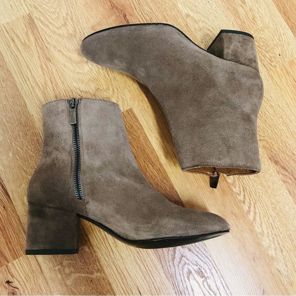 THURSDAY BOOT CO Highline Taupe Suede Ankle‎ Boot Bootie Chunky Heel Size 5 New - Picture 8 of 11